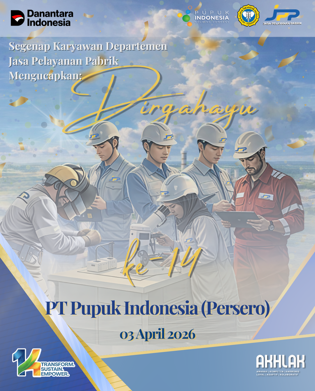 Dirgahayu PT Pupuk Indonesia Ke 14